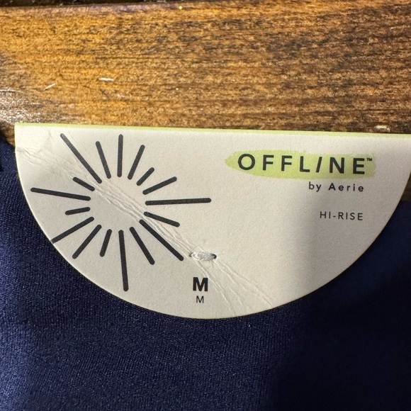 OFFLINE By Aerie Size Med Tall High Waisted Crossover Super Flare Leggings Navy - Picture 10 of 12